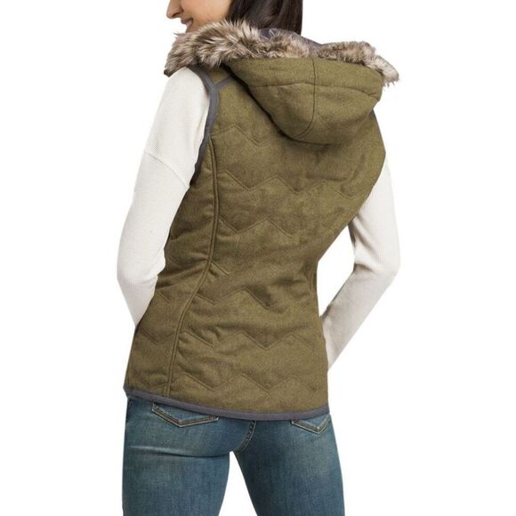 prAna Women's Gray Quilted Hooded Vest Size M Casual Sleeveless - Picture 2 of 9